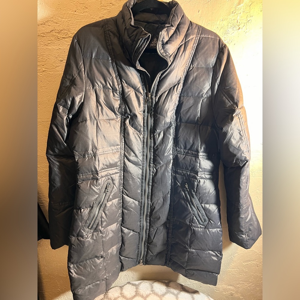 Prana Women's Down Puffer Ski Jacket Dark Gray XL